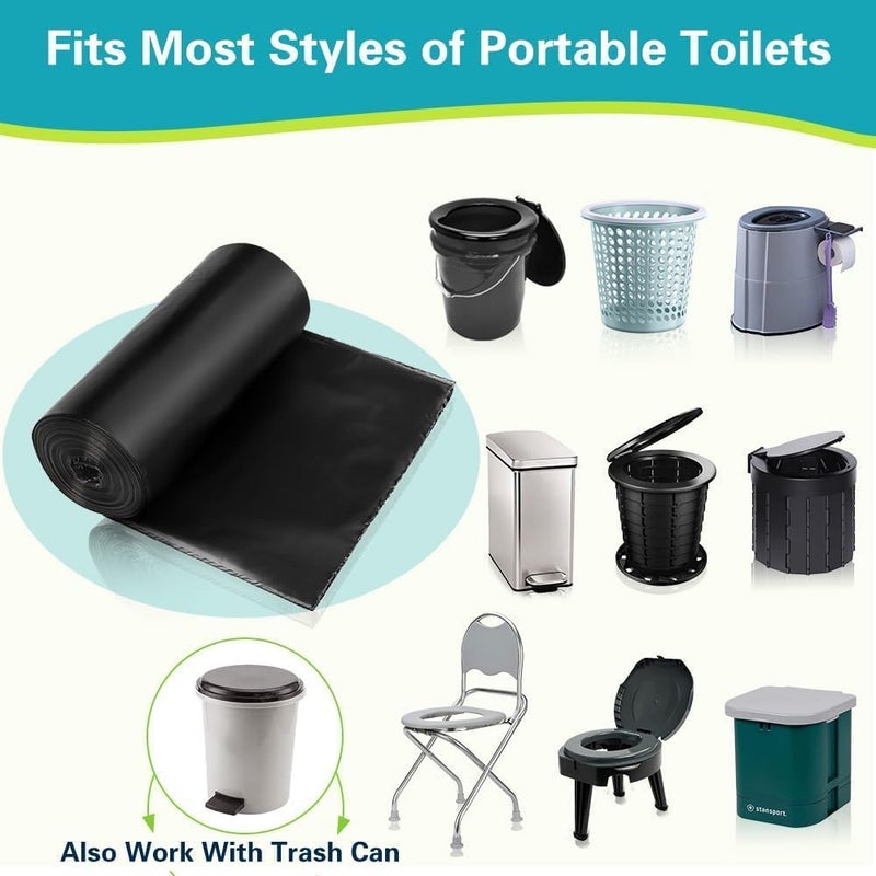 NMLLIFE Portable Toilet Bags, Camping Toilet Bags, Biodegradable Toilet Bags with Drawstring & Lemon Scent, Compostable Bags for 5-8 Gallon Bucket Toilet Seat for Outdoor Camping Car Travel (25 pack) - Image 3
